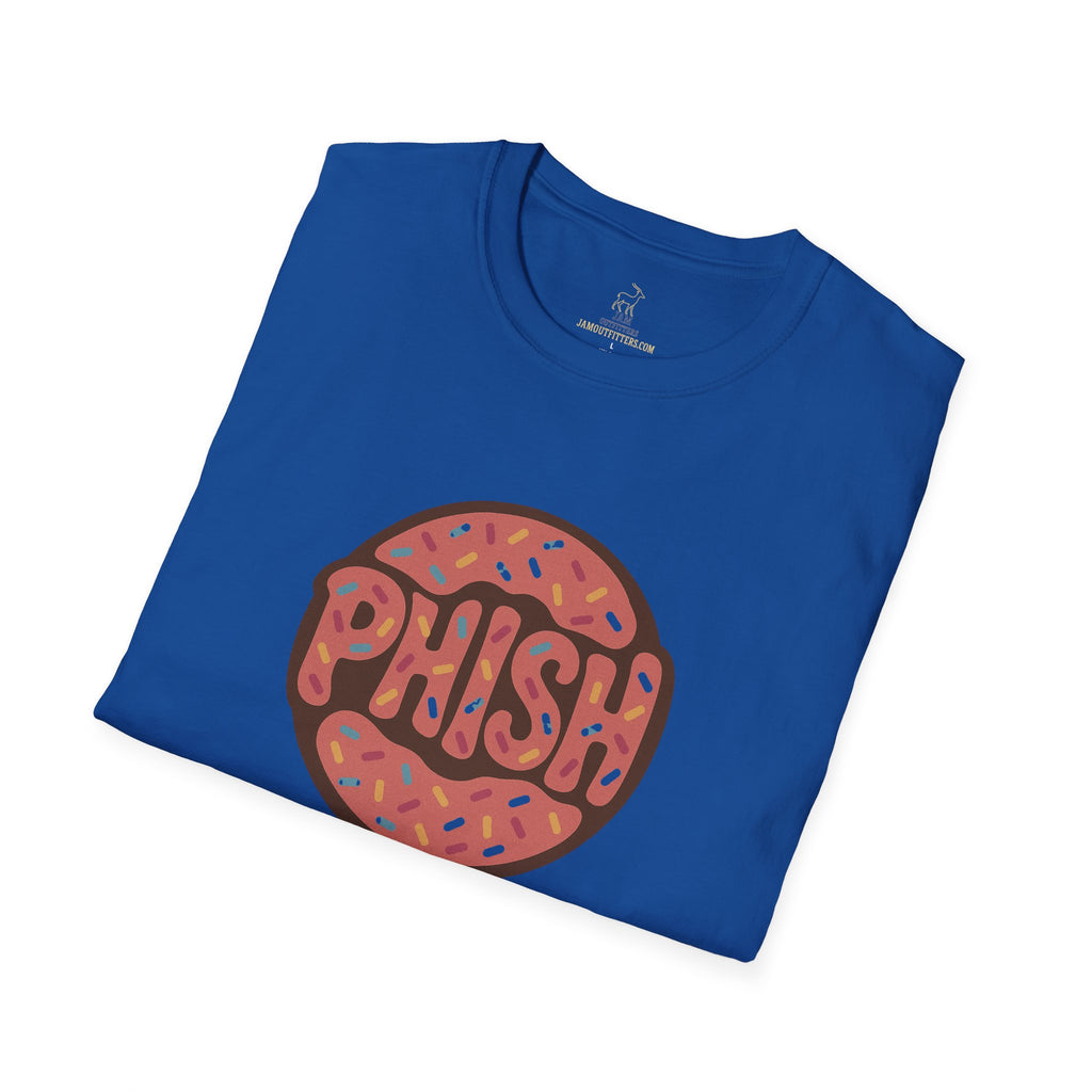 Phish Inspired Unisex T-Shirt with Donut Design, Band Logo Tee, Music Lover Gift, Concert Shirt, Festival Apparel