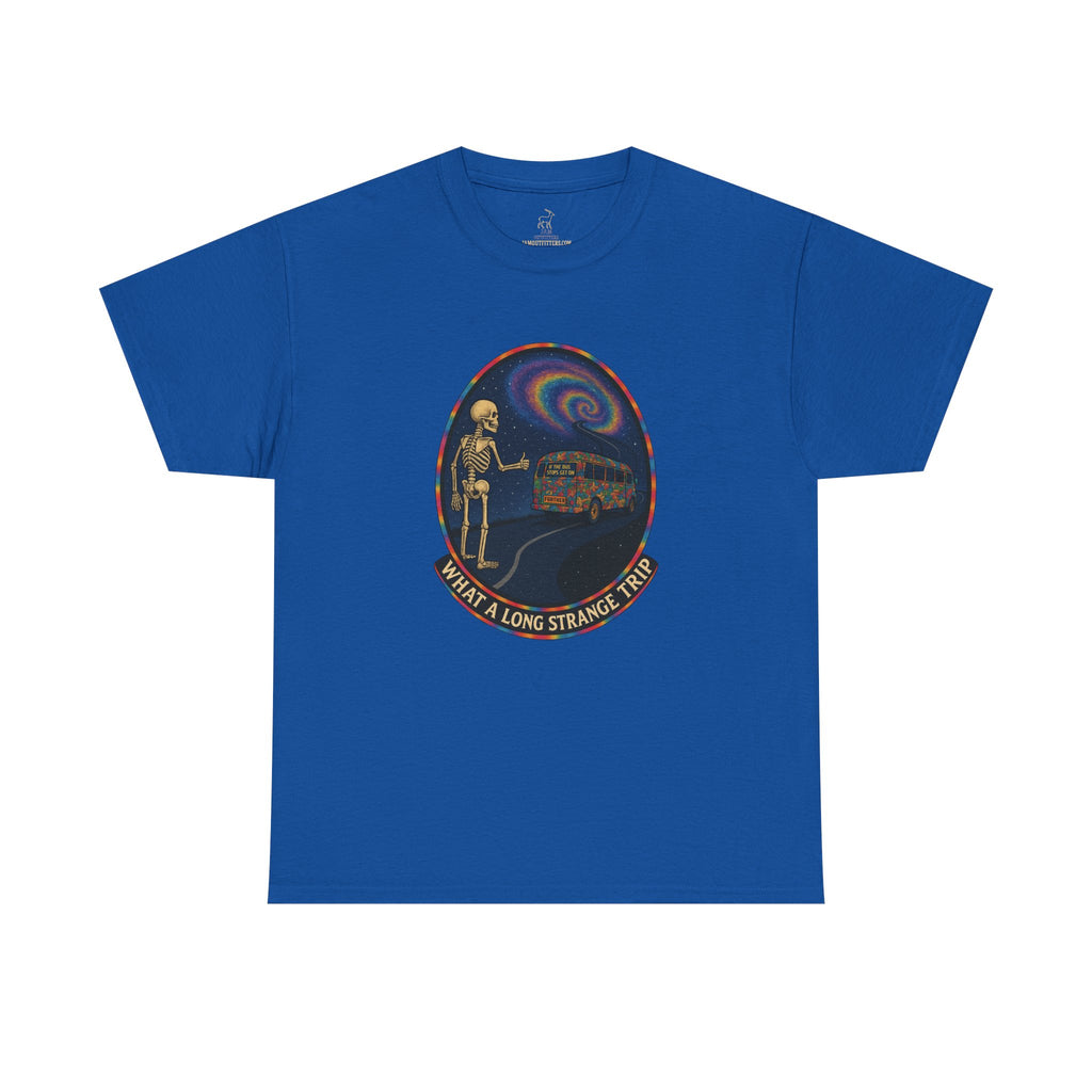Grateful Dead Shirt | Long Strange Trip Tee | Psychedelic Skeleton Bus Graphic Tee | Jam Band Hippie T-Shirt