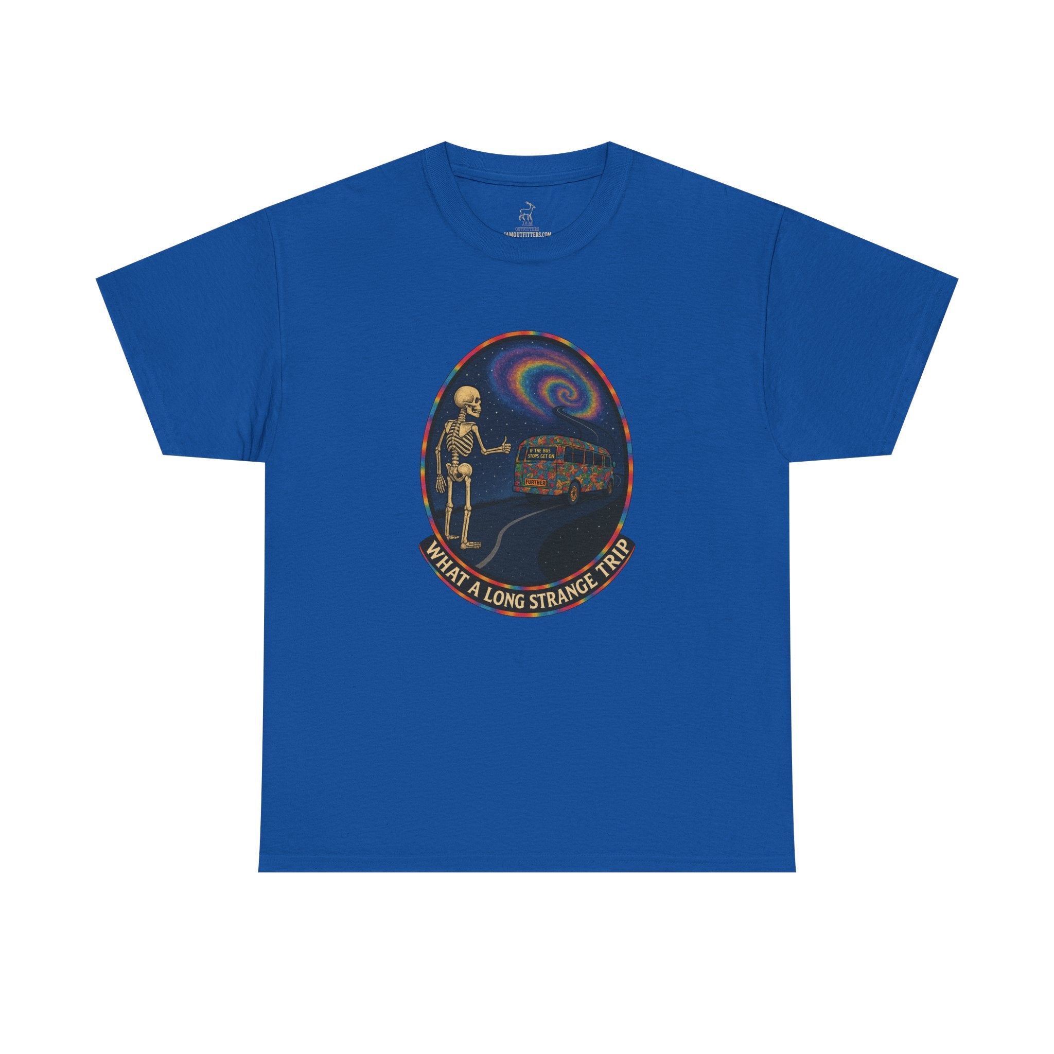 Grateful Dead Shirt | Long Strange Trip Tee | Psychedelic Skeleton Bus Graphic Tee | Jam Band Hippie T-Shirt