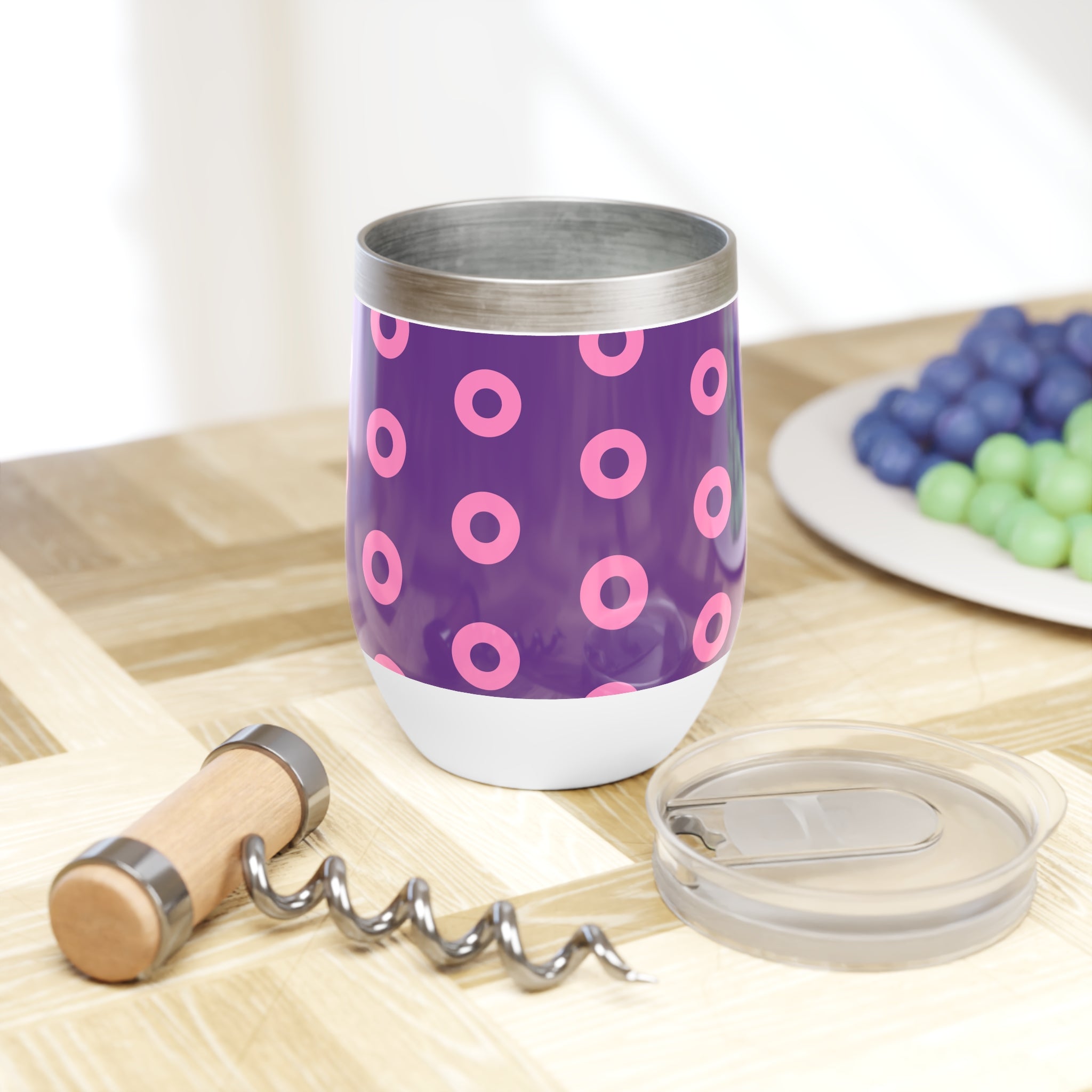 Phish Pink Donut Wine Tumbler | 12oz Vacuum Insulated Cup | Jam Band Gift
