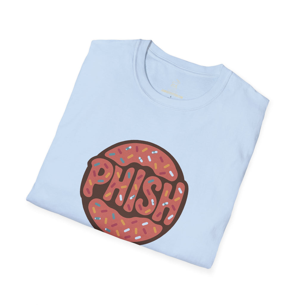 Phish Inspired Unisex T-Shirt with Donut Design, Band Logo Tee, Music Lover Gift, Concert Shirt, Festival Apparel