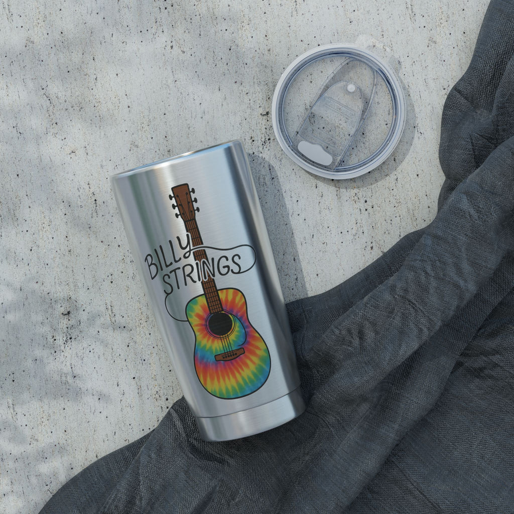 Billy Strings Tumbler | Tie Dye Guitar Travel Cup | Jamgrass Music Stainless Steel Drinkware