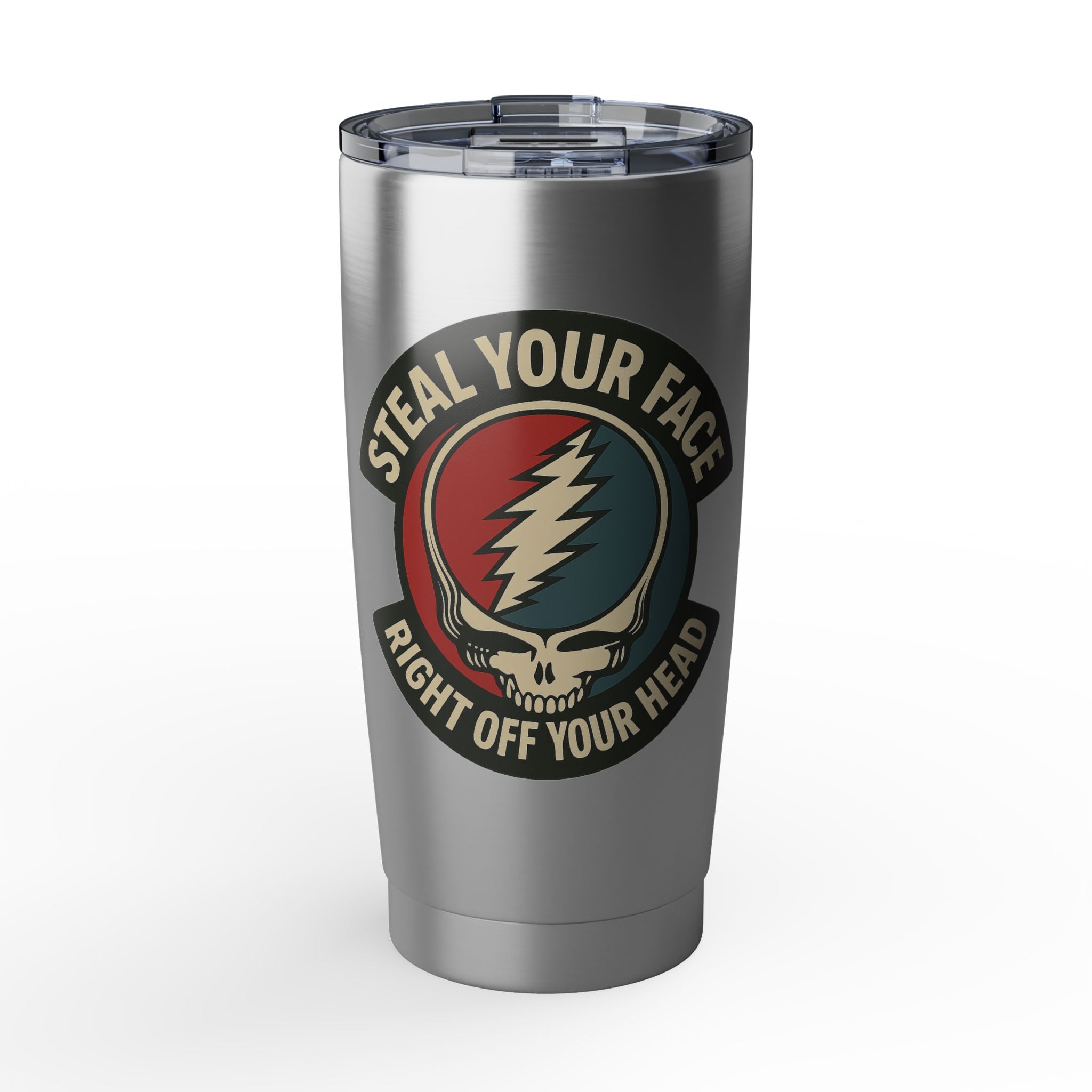 Steal Your Face Tumbler | Grateful Dead Vacuum Insulated Cup | Deadhead 20oz Stainless Steel Tumbler | Jam Band Gift
