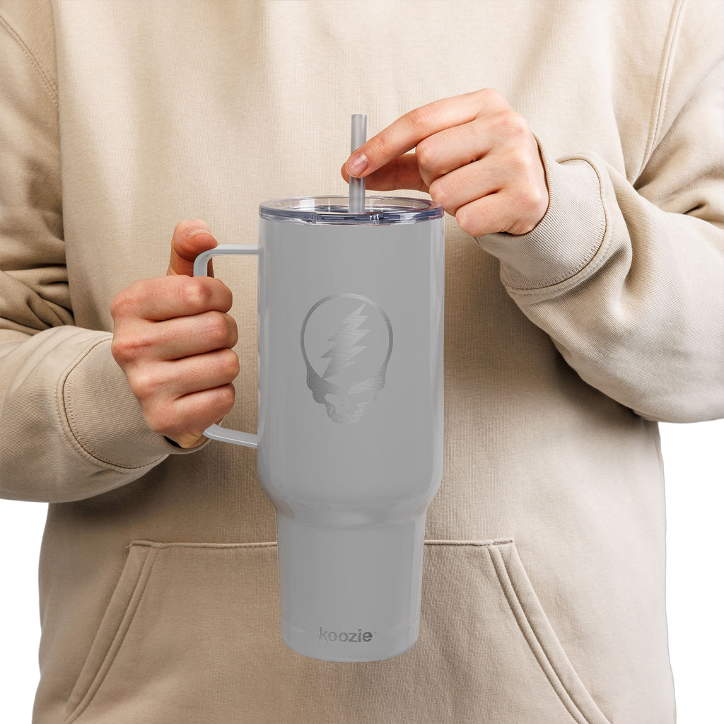 Steal Your Face Engraved Tumbler 40oz | Grateful Dead Skull Lightning Cup | Jam Band Insulated Travel Mug