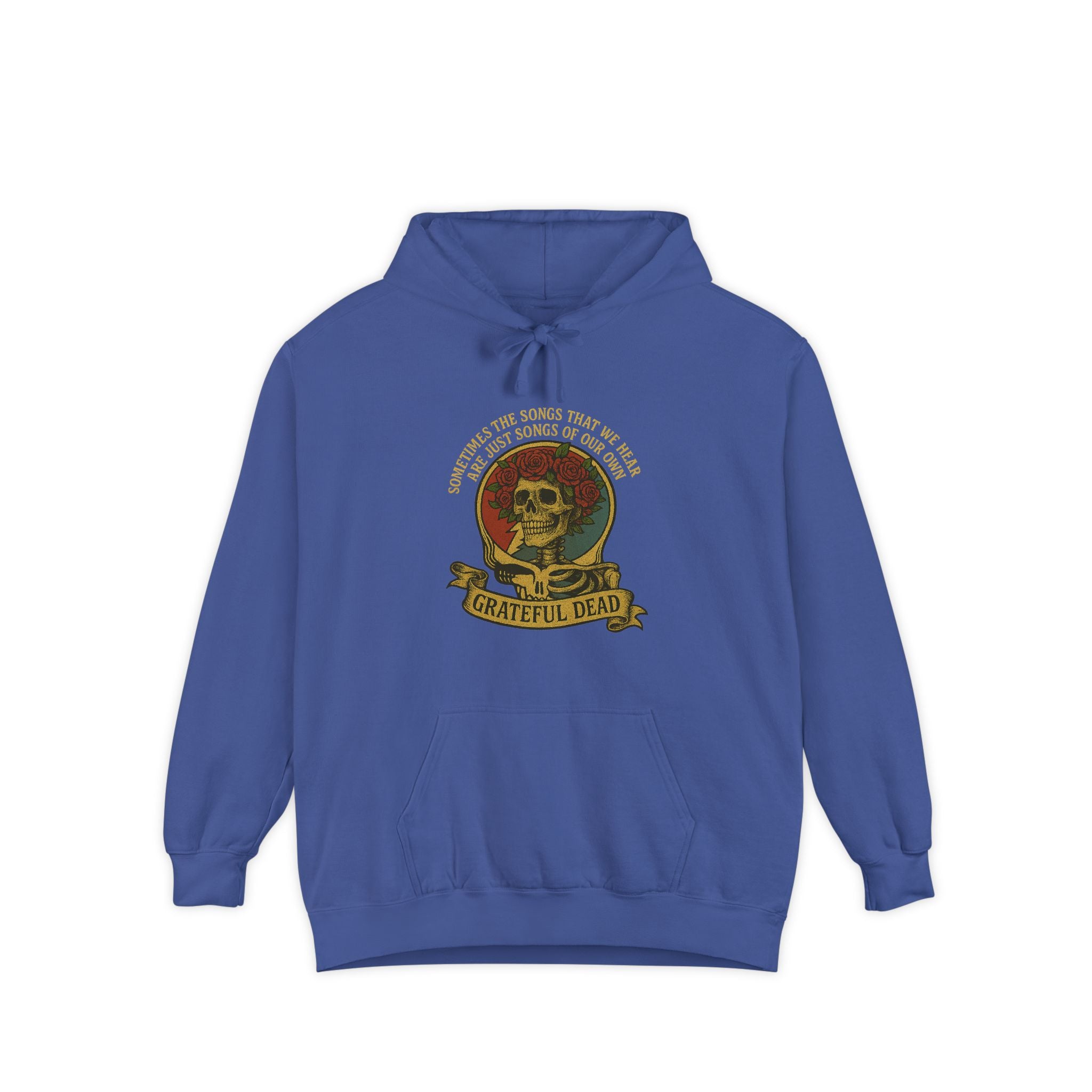 Grateful Dead "Eyes Of The World" Premium Hoodie | Skull & Roses Vintage With Lyrics | Comfort Colors 9.5 oz Heavyweight Sweatshirt