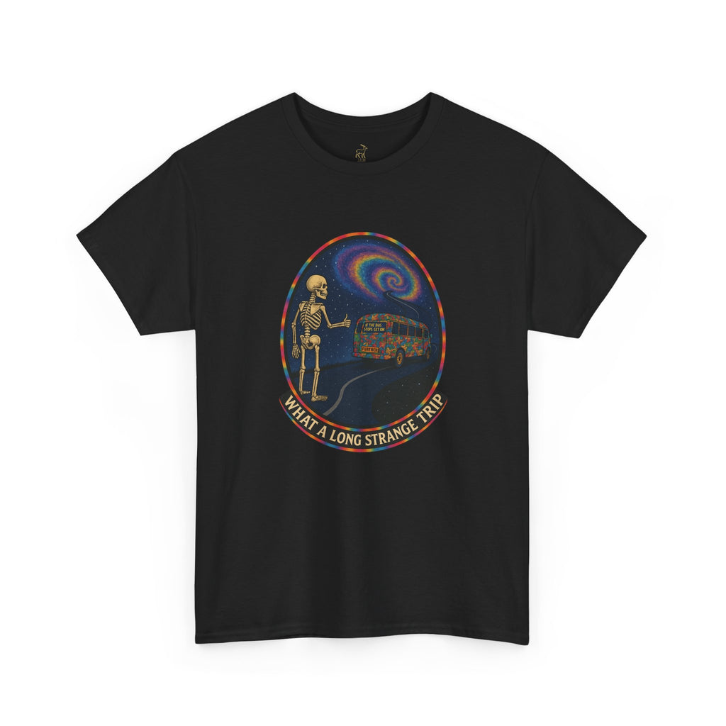 Grateful Dead Shirt | Long Strange Trip Tee | Psychedelic Skeleton Bus Graphic Tee | Jam Band Hippie T-Shirt