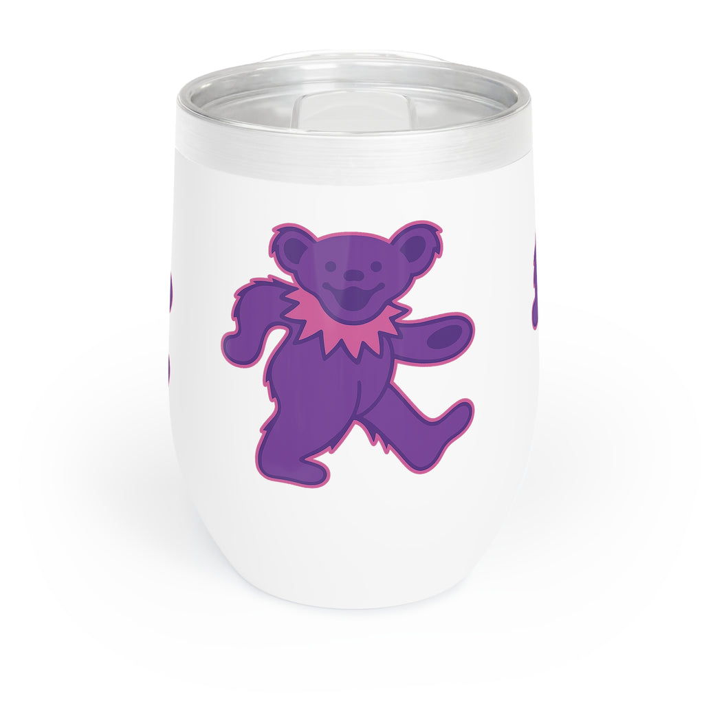 Grateful Dead 12oz Wine Tumbler | Purple Dancing Bear Insulated Cup | Deadhead Gift