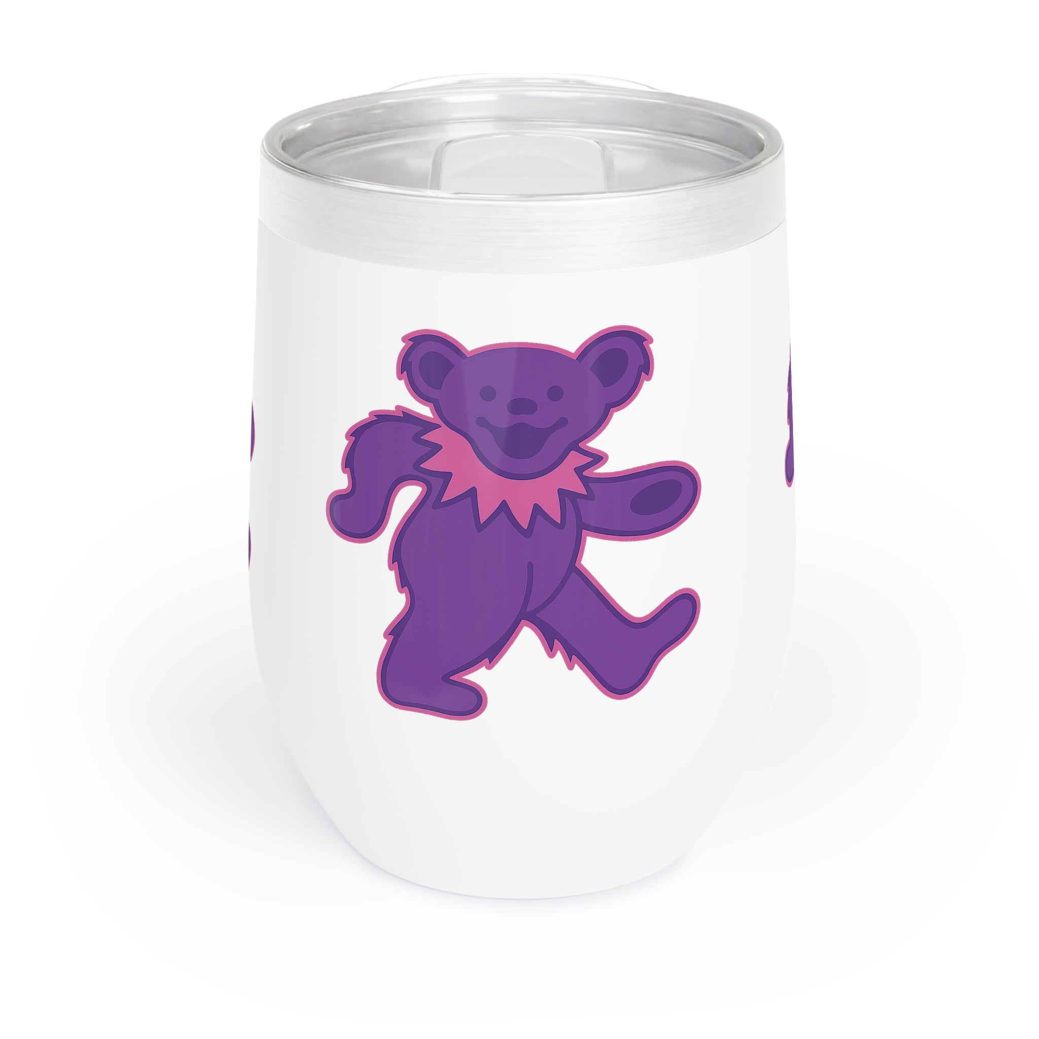 Grateful Dead 12oz Wine Tumbler | Purple Dancing Bear Insulated Cup | Deadhead Gift
