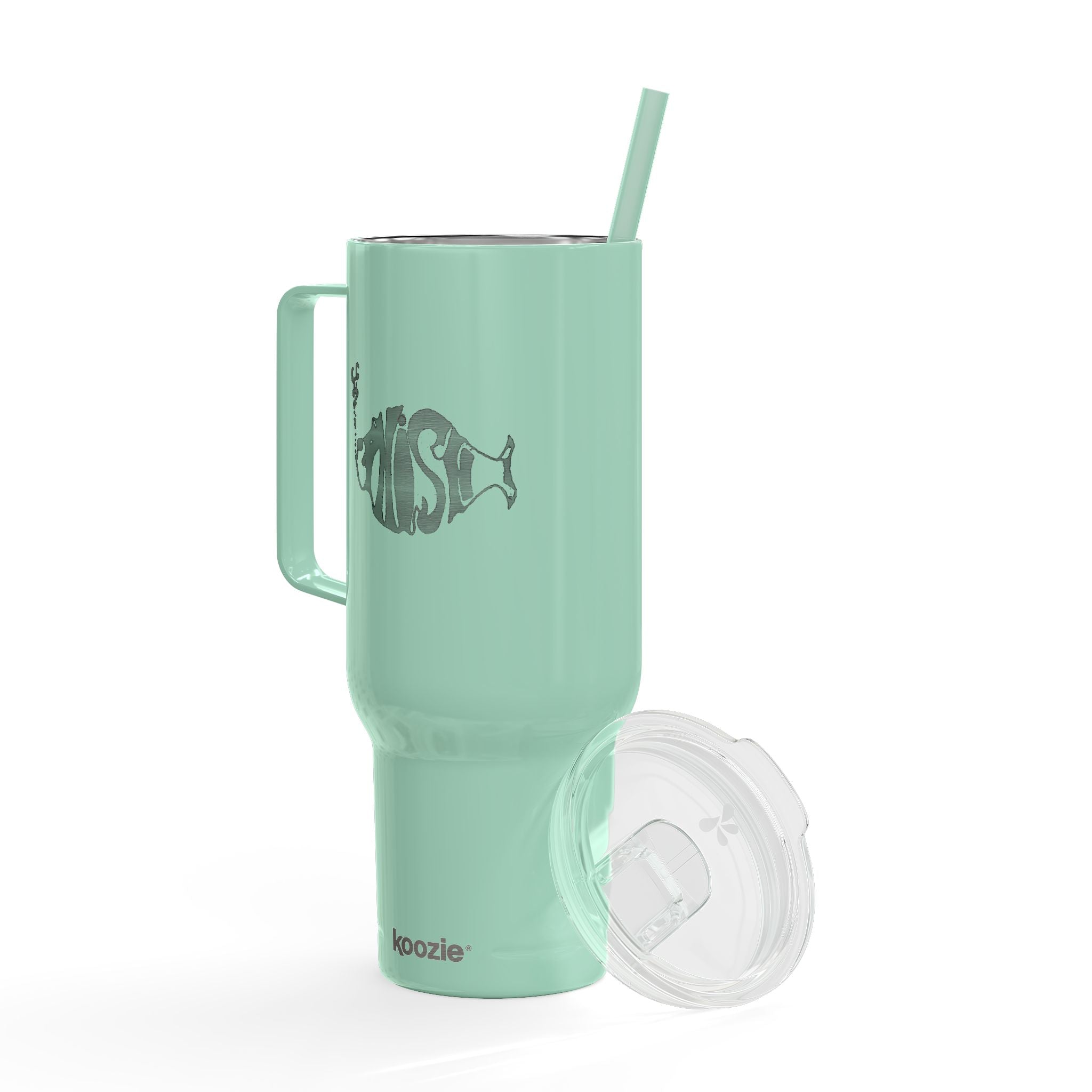 Phish Fish Logo Tumbler | Engraved 40oz Insulated Travel Mug | Jam Band Fan Cup with Handle