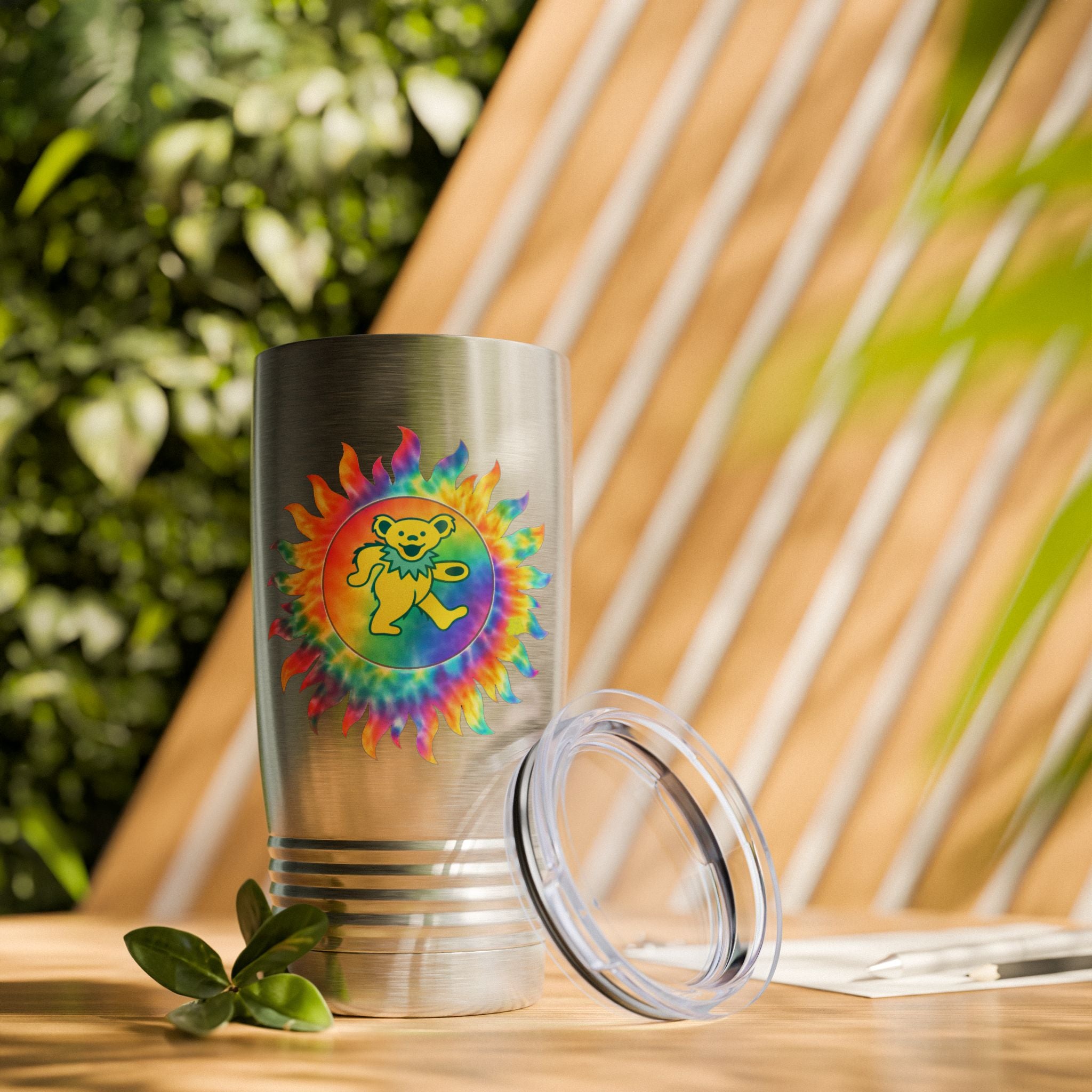 Grateful Dead Dancing Bear Tumbler | Tie Dye Sun Cup | 20oz Insulated Stainless Steel