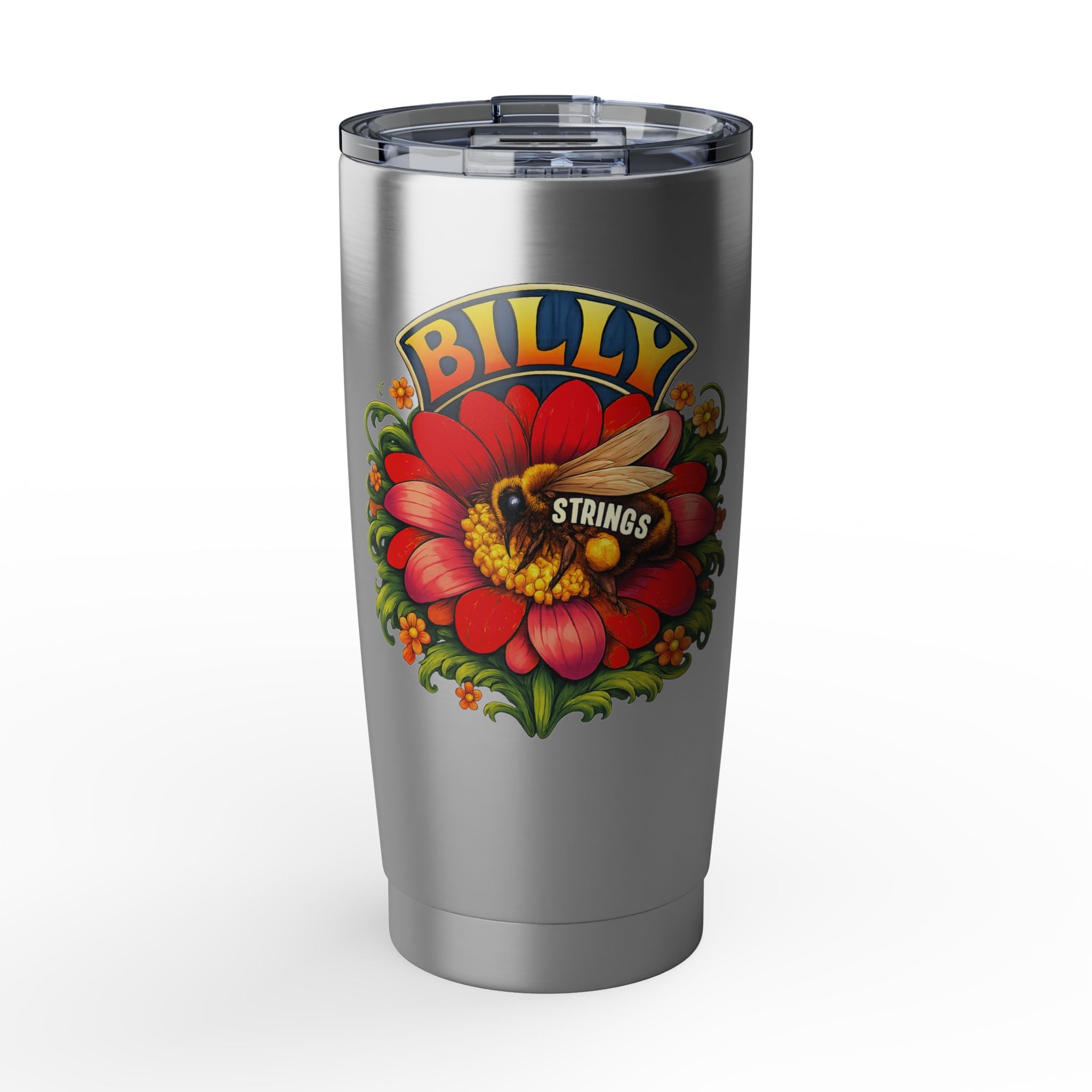 Billy Strings Red Daisy Tumbler | 20oz Vacuum Insulated Cup | Bluegrass Jam Band Drinkware