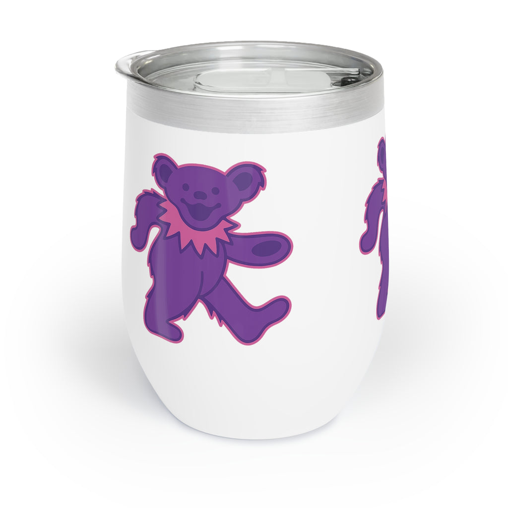 Grateful Dead 12oz Wine Tumbler | Purple Dancing Bear Insulated Cup | Deadhead Gift