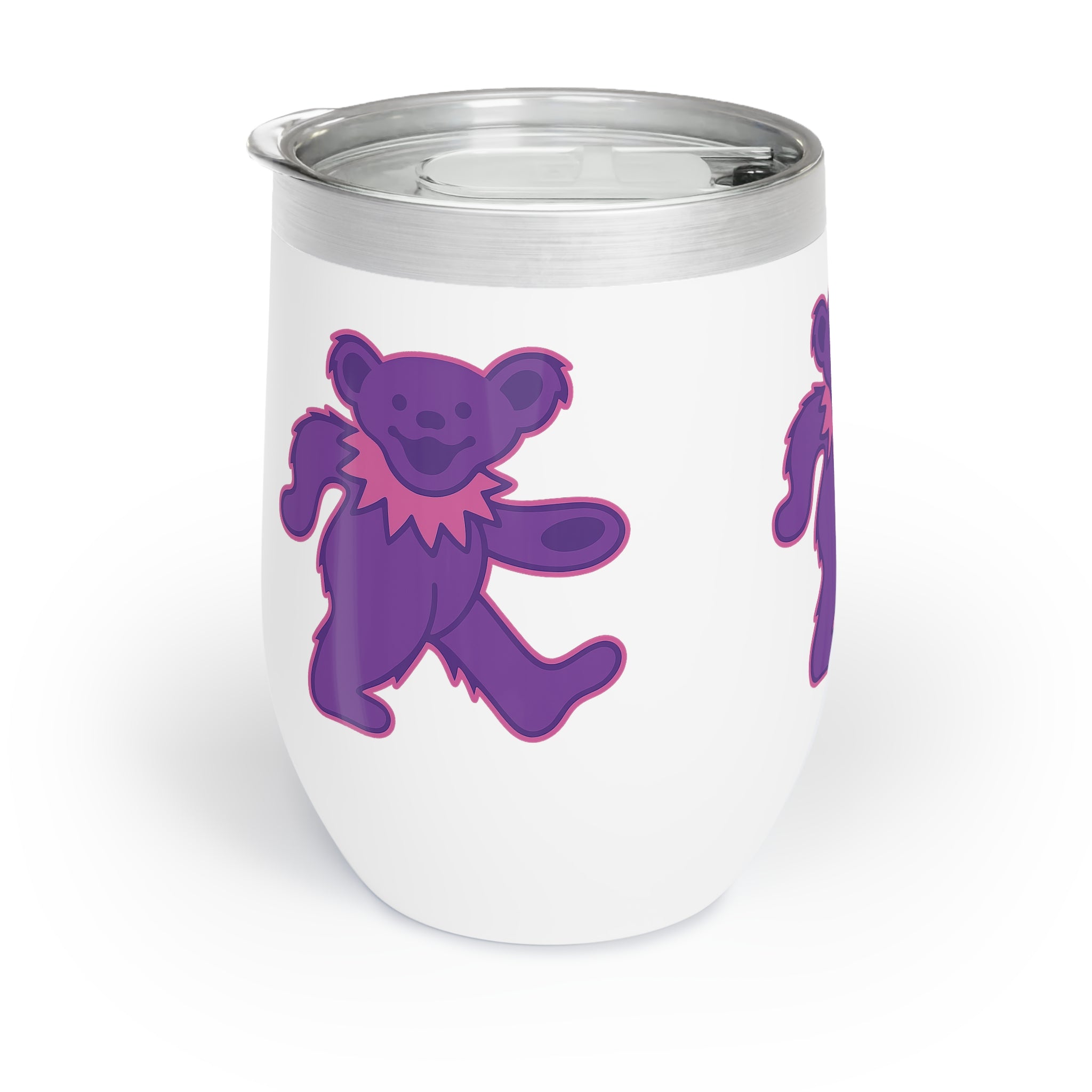 Grateful Dead 12oz Wine Tumbler | Purple Dancing Bear Insulated Cup | Deadhead Gift