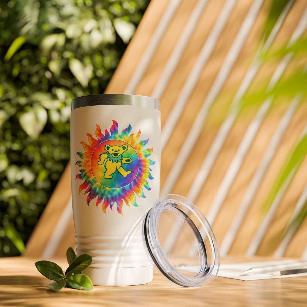 Grateful Dead Dancing Bear Tumbler | Tie Dye Sun Cup | 20oz Insulated Stainless Steel