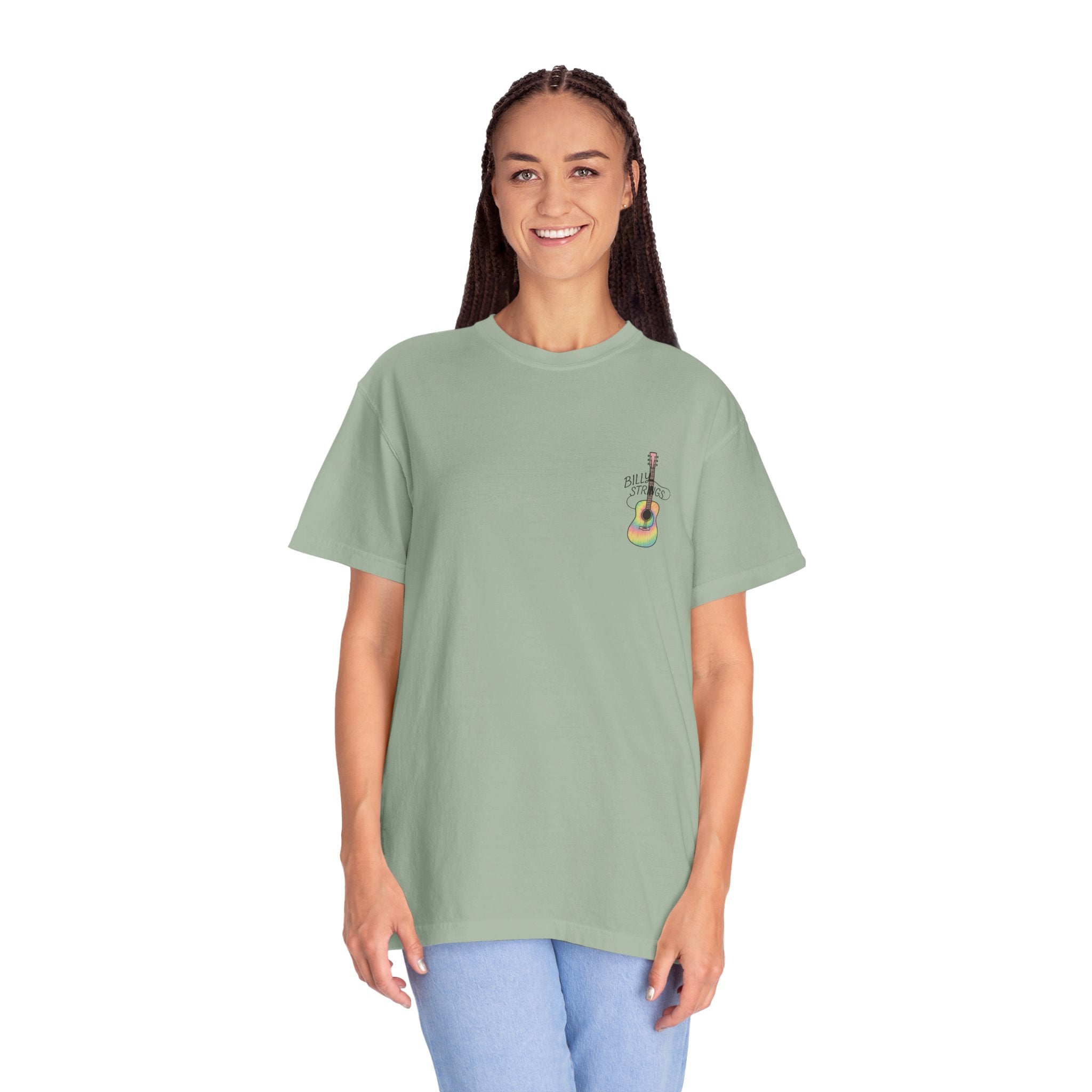 Billy Strings Guitar Shirt | Premium Comfort Colors Left Chest Tee | Pastel Jamgrass Bluegrass Music Shirt