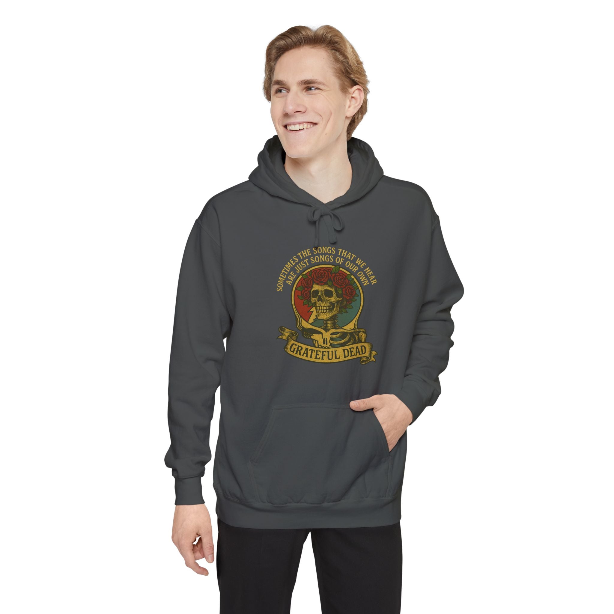 Grateful Dead "Eyes Of The World" Premium Hoodie | Skull & Roses Vintage With Lyrics | Comfort Colors 9.5 oz Heavyweight Sweatshirt