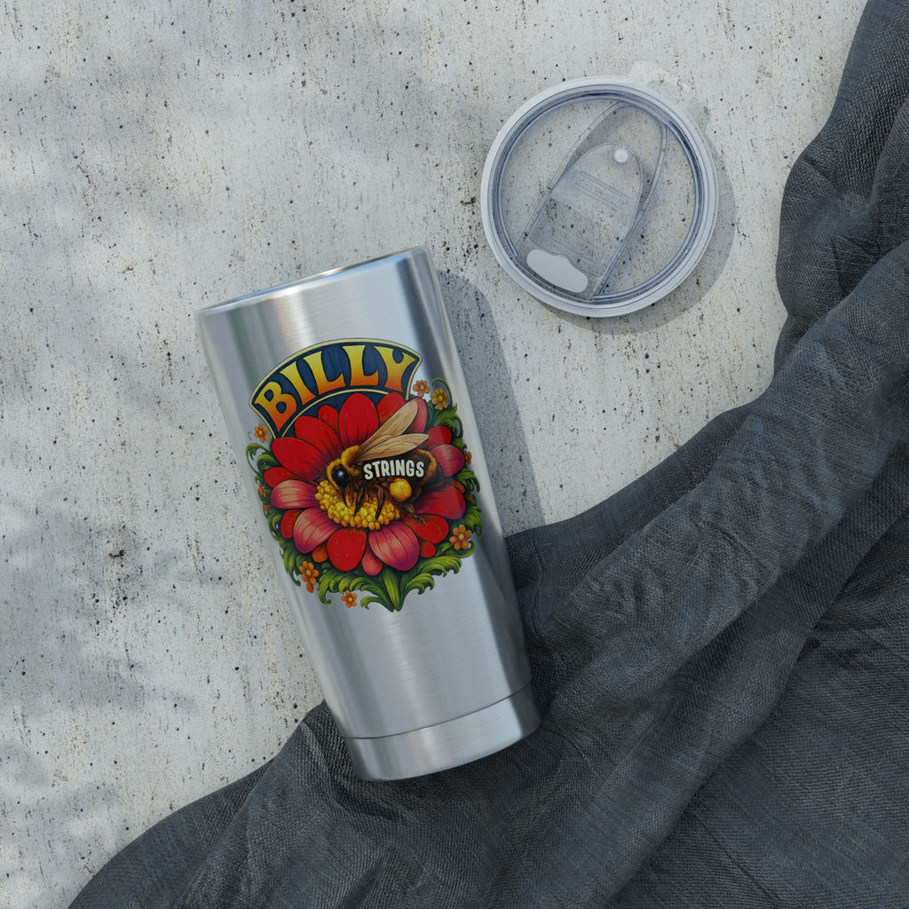 Billy Strings Red Daisy Tumbler | 20oz Vacuum Insulated Cup | Bluegrass Jam Band Drinkware