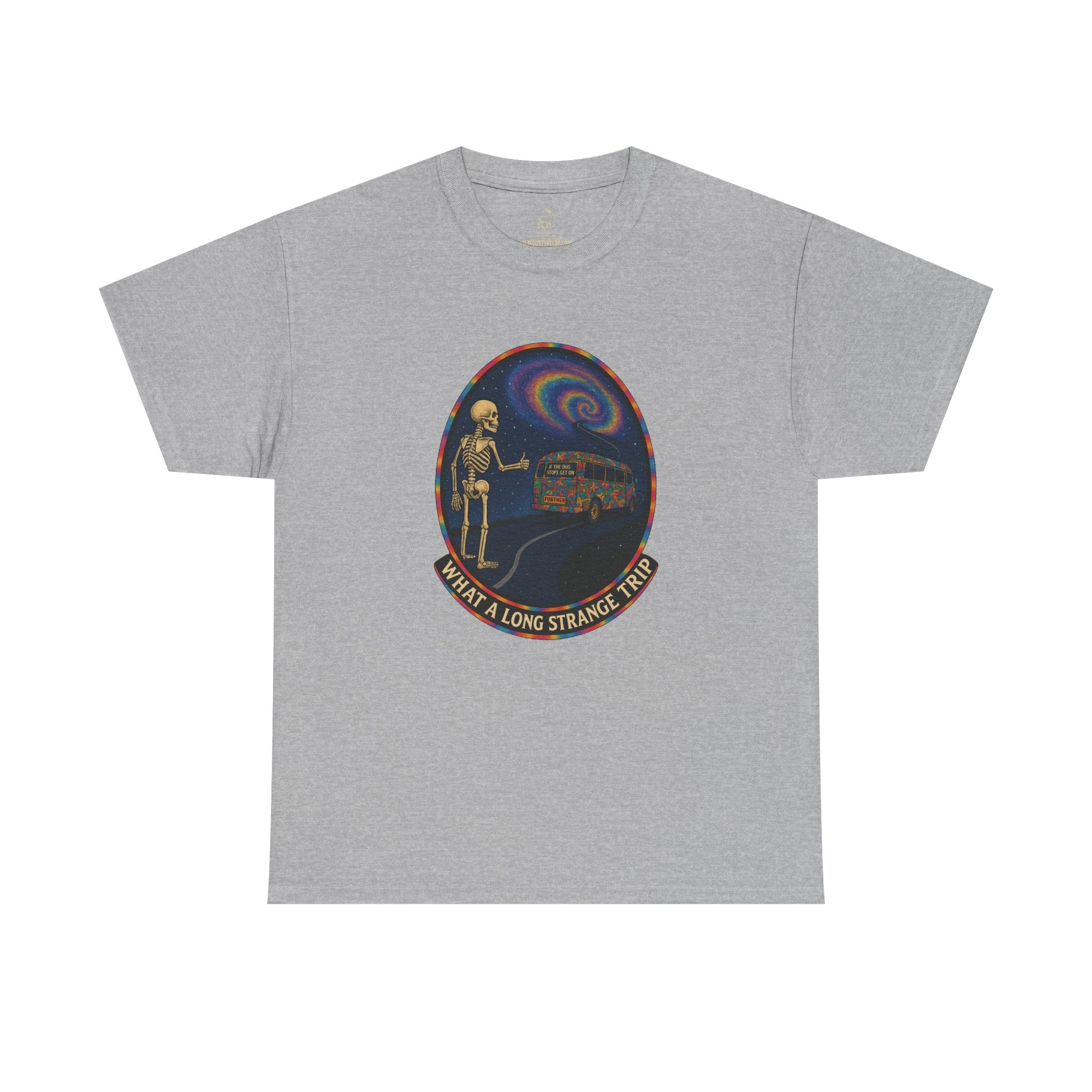 Grateful Dead Shirt | Long Strange Trip Tee | Psychedelic Skeleton Bus Graphic Tee | Jam Band Hippie T-Shirt