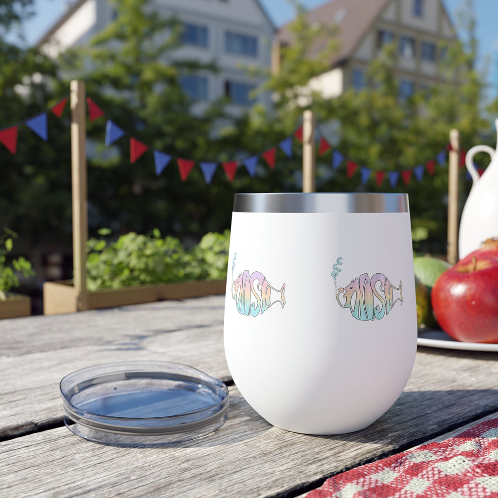 Phish Wine Tumbler 12oz | Pastel Phish Fish Cup | Insulated Wine Tumbler | Jam Band Drinkware Gift