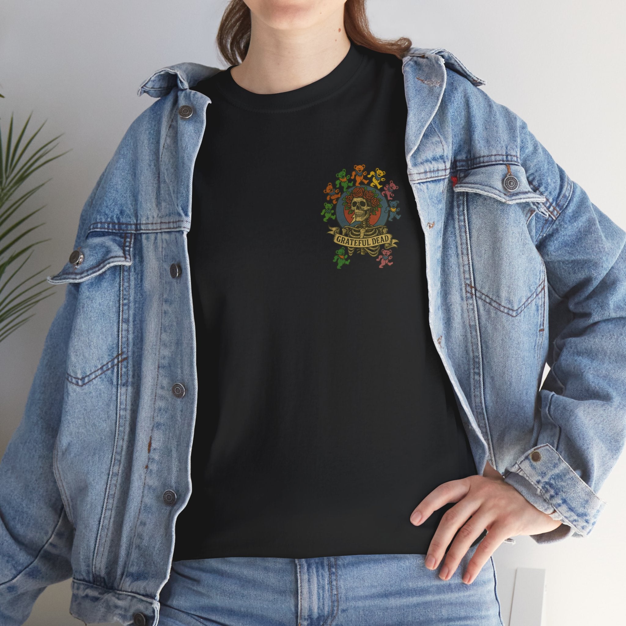 Grateful Dead Dancing Bears Skeleton Tee | Small Left Chest Vintage Shirt | Classic Jam Band Deadhead Tee
